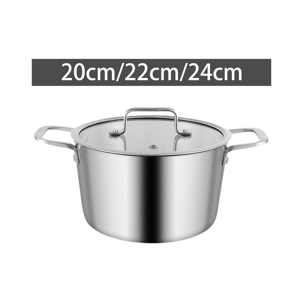 Stainless Steel Soup Pot Riveted Handle Heavy Duty Stockpot for Seafood 20cm
