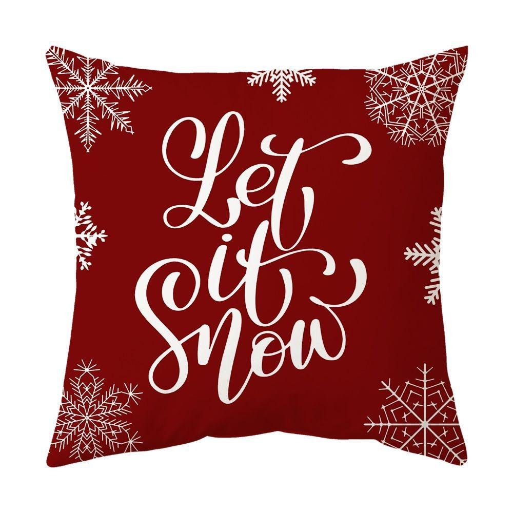 Christmas home decoration pillow cover Merry Christmas Snowman Christmas tree plaid printed cushion cover Sofa room decoration
