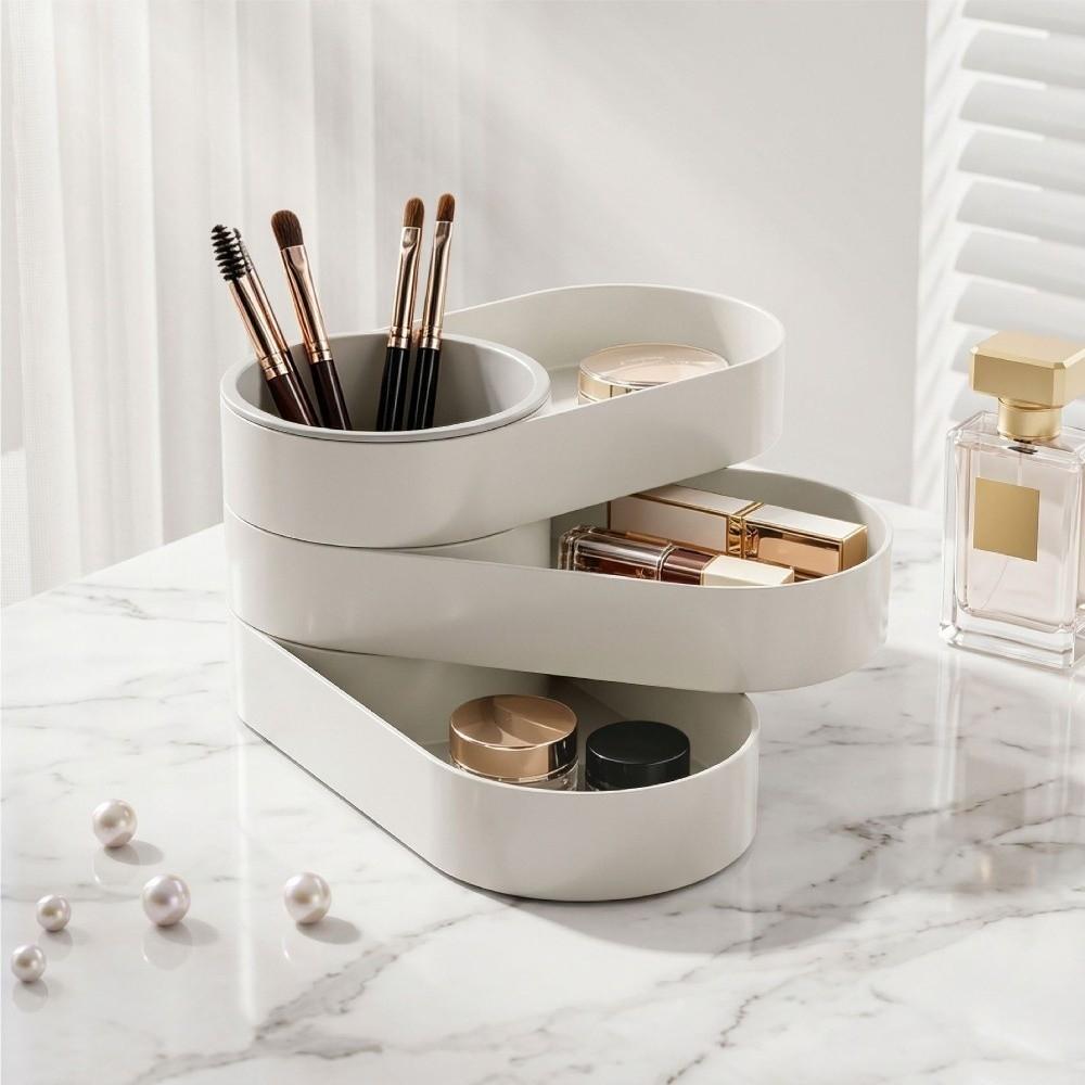 Minimalist Multi-Layer Storage Box 360° Rotating Pen Holder Jewelry Storage Box  Jewelry Storage