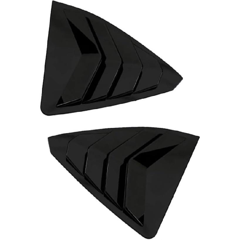 Car Rear Louver Window, Compatible for Lexus ES ES250 ES300H ES350 2019-2024, Carbon Fiber Look Side Shutter Vent Trim(Glossy Black)