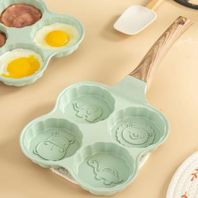 Panela de ovo com quatro furos para cozinhar hambúrguer doméstico útil de longa duração para fritar no café da manhã
