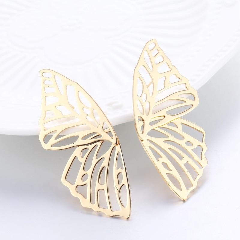 Orecchini a forma di farfalla color oro, gioielli eleganti e