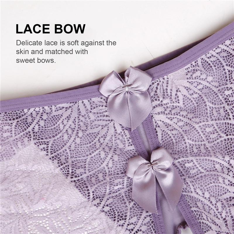 Schlichtes Design, niedrige Taille, Damen, einfarbig, Bikinihöschen, Spitze, Netzstoff, transparent, atmungsaktive Damenunterwäsche