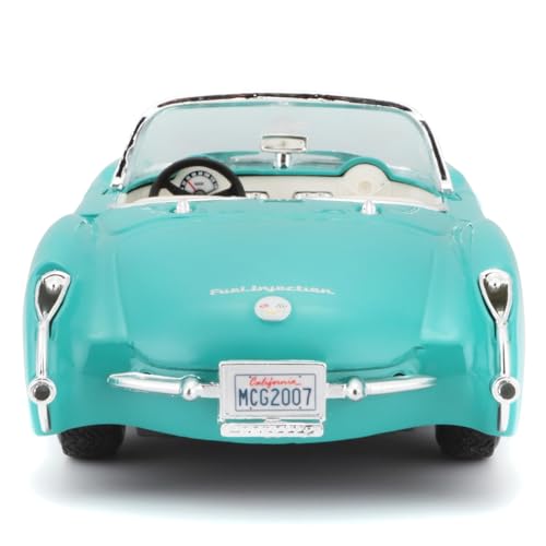 Maisto 1/24 Scale 1957 Chevrolet Corvette Turquoise / Diecast Model Car, Finished Model, 31275 TQ