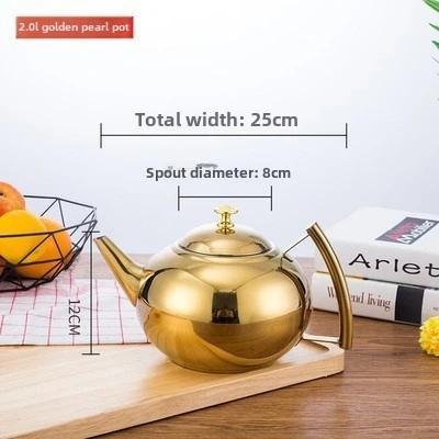 Polished Stainless Steel Teapot Water Kettle Thickened with Filter Tea Pot 1/1.5/2L Gas Induction Cooker Kettle Household Teapot