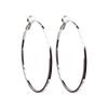 New 111 silver needle large circle earrings for women, European and American cold wind plain circle simple temperament large earrings earrings