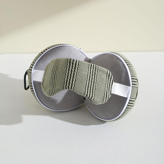 2-in-1 Neck Pillow Travel Neck Pillow with Eye Mask Zippered Portable Neck Support Pillow Reduces Neck Strain for Road Trips Long Flights