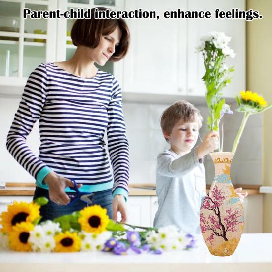 3D Puzzle Vase Adults DIY Floral Puzzle Vase 160 Pieces of Puzzle Vase Flower-Themed Art Puzzle Vase Gift for Housewarming Home Decoration
