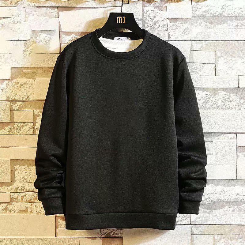

Мужская толстовка с длинным рукавом в корейском стиле, модная и универсальная для весны и осени 5XL чёрный