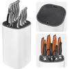 Knife Block Without Knives,Universal Knife Block,Detachable Knife Holder,Space Saver Knife Storage Holder with Scissors Slot,Sharpening Bar Slot