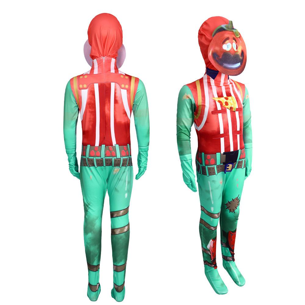 Cosplay Silk Tomatohead Jumpsuit Girls Role Playing Gaming Costumes