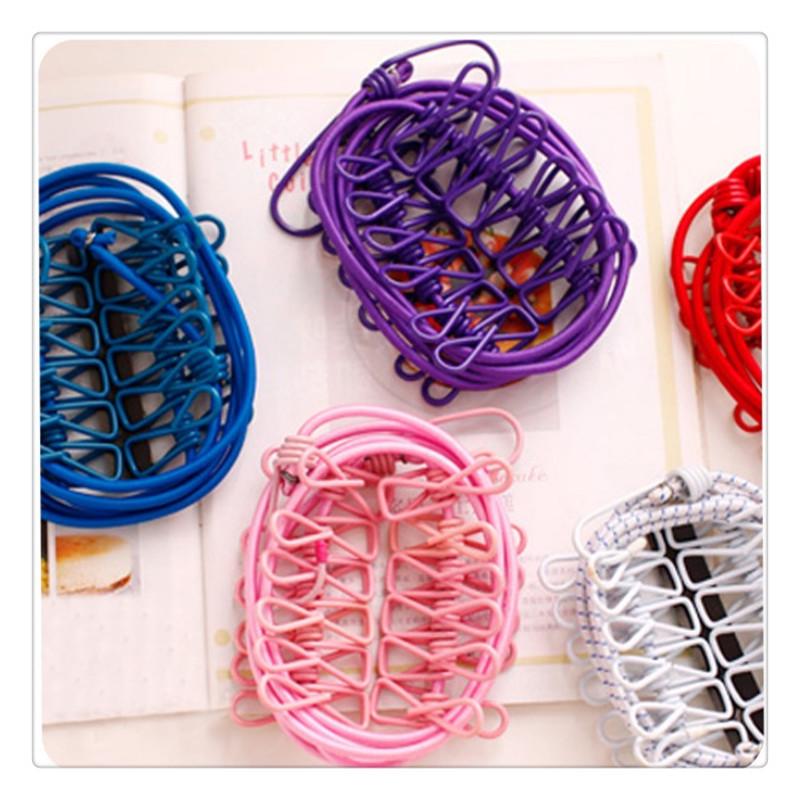 Portable Clothesline with 12 Clips for Travel