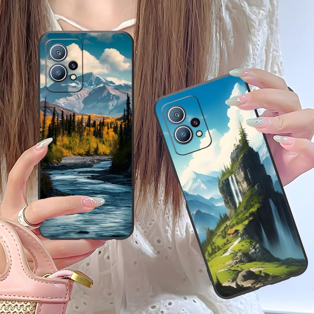 Mountain Forest Mobile Phone Case for Huawei P60 P50 P40 P30 P20 P10 P9 P8 Pro Lite Plus Colorful Printing Cover Luxury Pretty