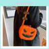 Trendige Mini-Kürbis-Umhängetasche für Halloween mit kreativem Color-Blocking-Design