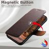 iPhone 17 Pro Flip Card Slot Magnetic Wireless Charging Stand Case - Color Block Leather
