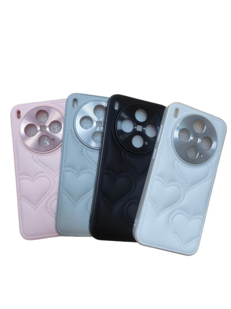 Kawaii Simple Love Heart Pattern Leather Case For Oppo Find X9 and X9 Pro Full Camera Lens Protection Back Case Cover