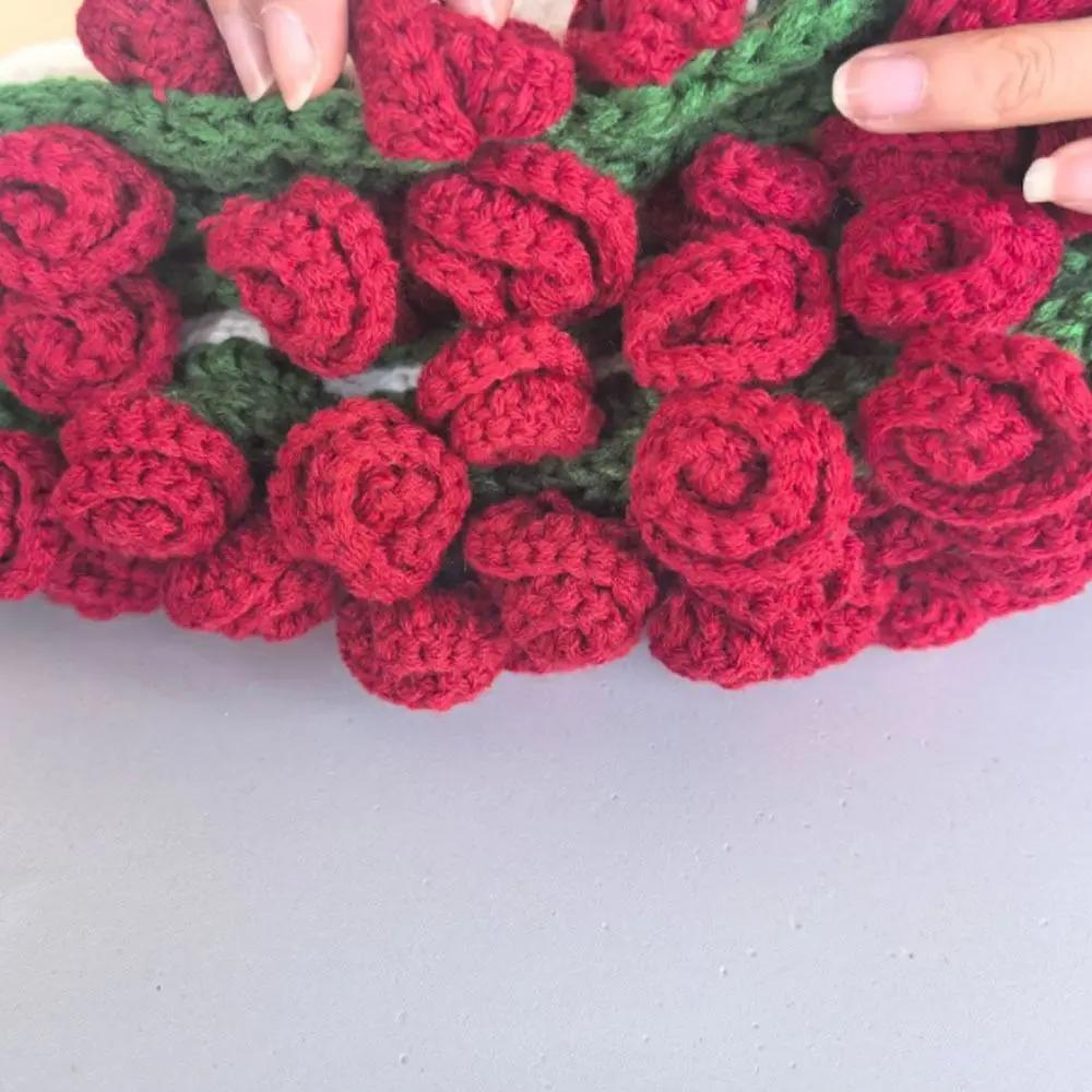 New 60cm Rose Bouquet Blankets Finished Product Crocheted Blanket Baby Blanket Gifts