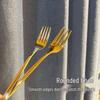 Gold Long Handle 304 Stainless Steel Fork for Ramen, Salad & Dinner