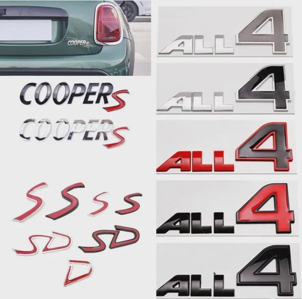 

3D Metal ALL4 Car Rear Trunk Emblem Door Fender Badge For MINI Cooper JCW R60 R61 F54 F60 S D SD Countryman Paceman Stickers