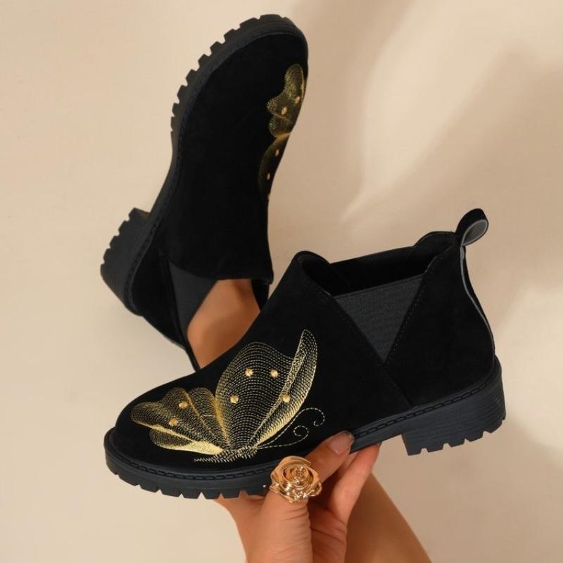 Fashion Women Confortable Spring Shoes On Sale 2024 Sleeve Autumn Round Toe Suede Solid Middle Tube Chunky Heels Large Size Naked Boots