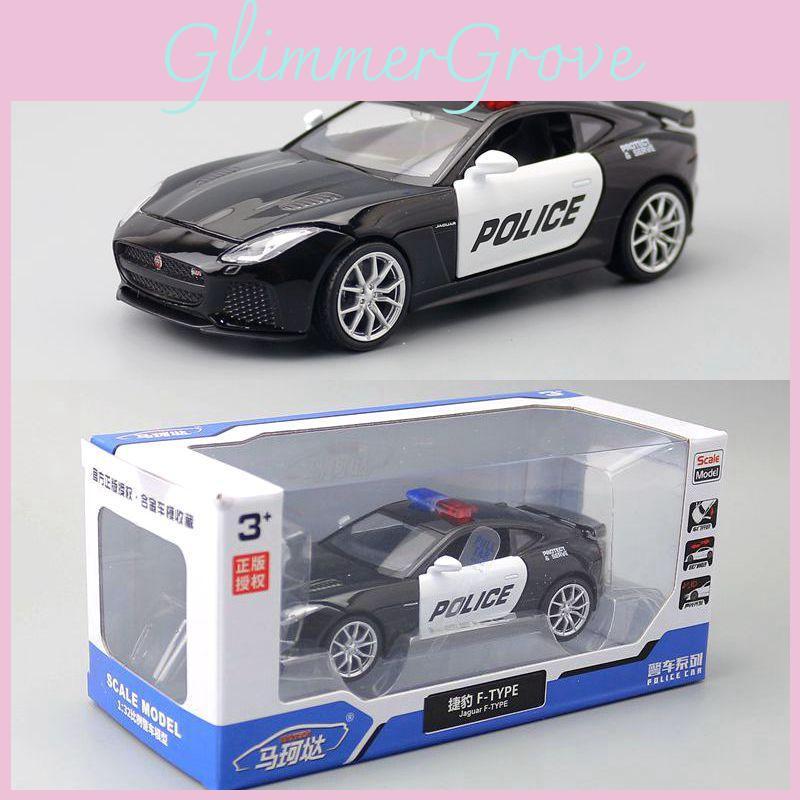 Jaguar Ftype Police Car Model 1:32 Alloy Diecast With Light Sound For Collectors