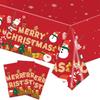 Plastic Christmas Tablecloth Bronzing Snowman Snowflake Disposable Tablecloths Disposable Table Decoration Table Cover Christmas