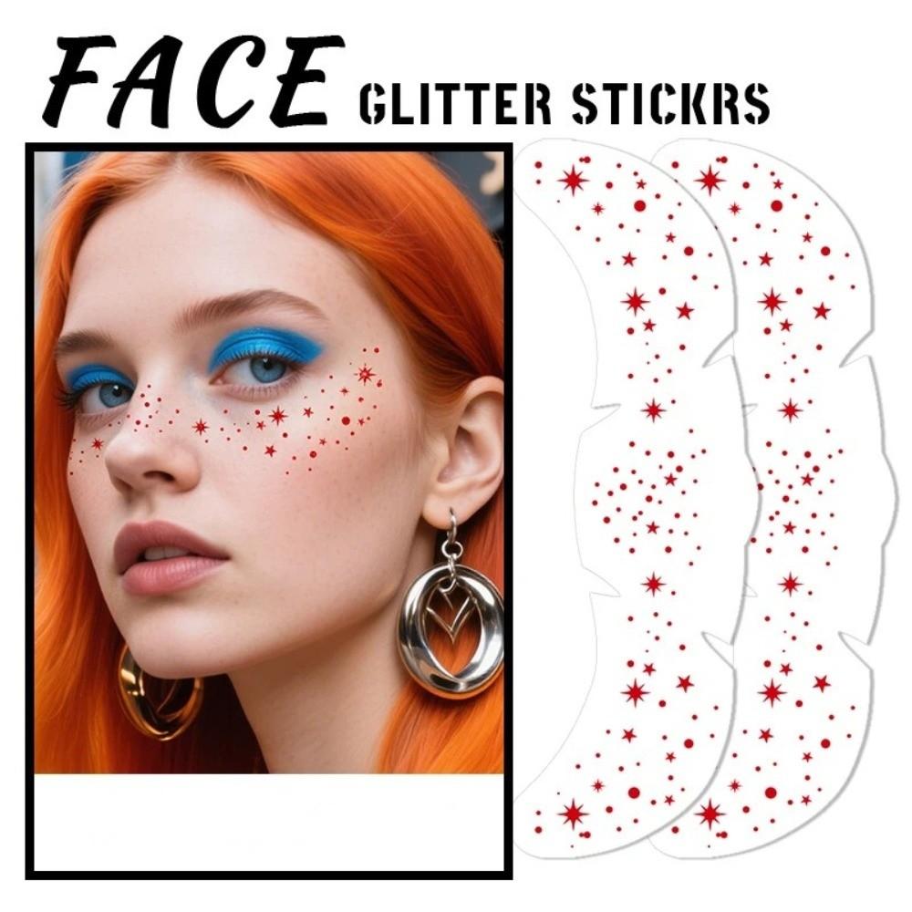 Waterproof Glitter Face Temporary Tattoo Valentine's Day Face Tattoo Sticker  Make Up