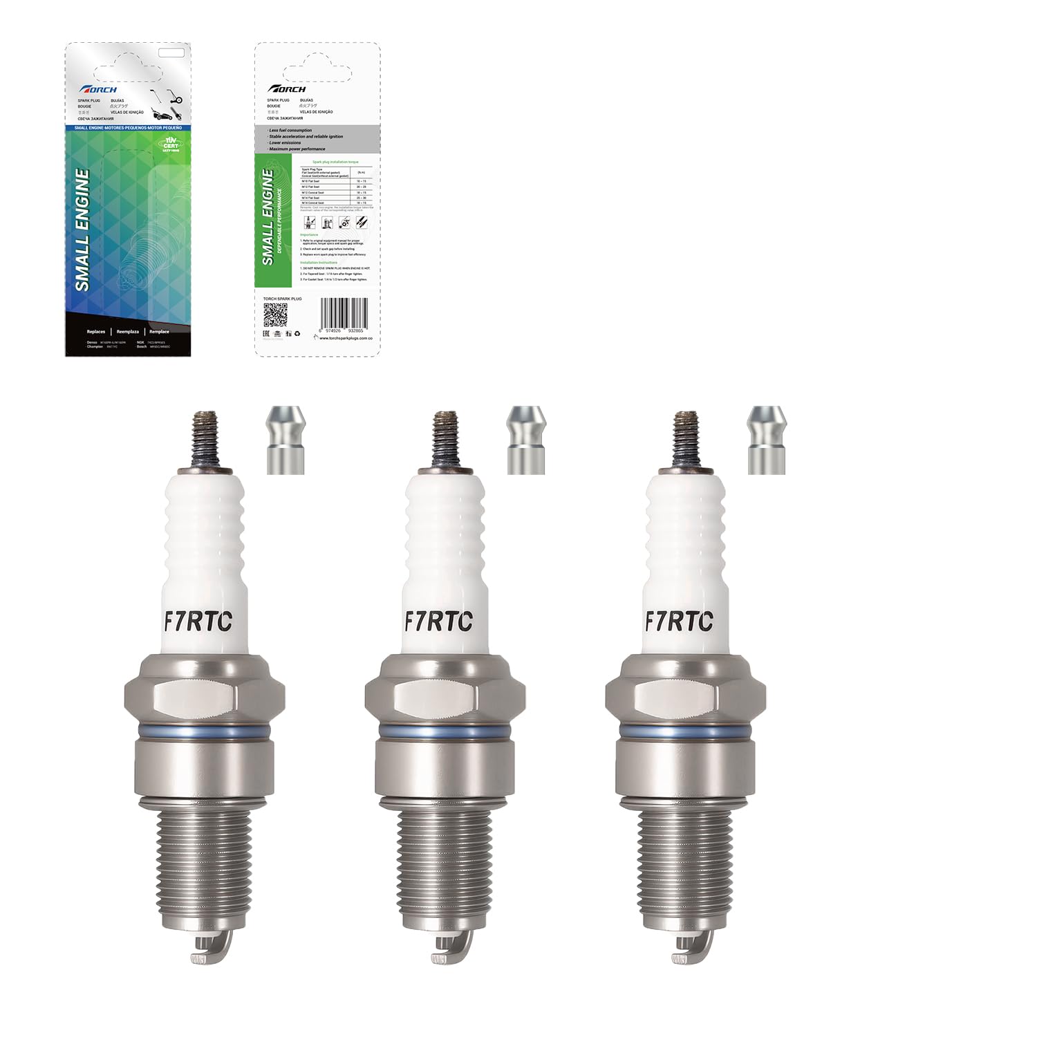 

3 шт. Свеча зажигания TORCH F7RTC Замена NGK [5534] BPR7ES V-LINE-19 Свеча зажигания, BOSCH 7992/WR5DC