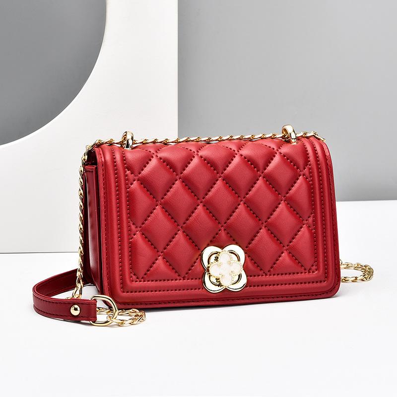Новый дизайн, брендовые сумки через плечо для женщин, роскошные женские сумки на плечо с цепочкой, высококачественные женские сумки-мессенджеры из искусственной кожи бордовый