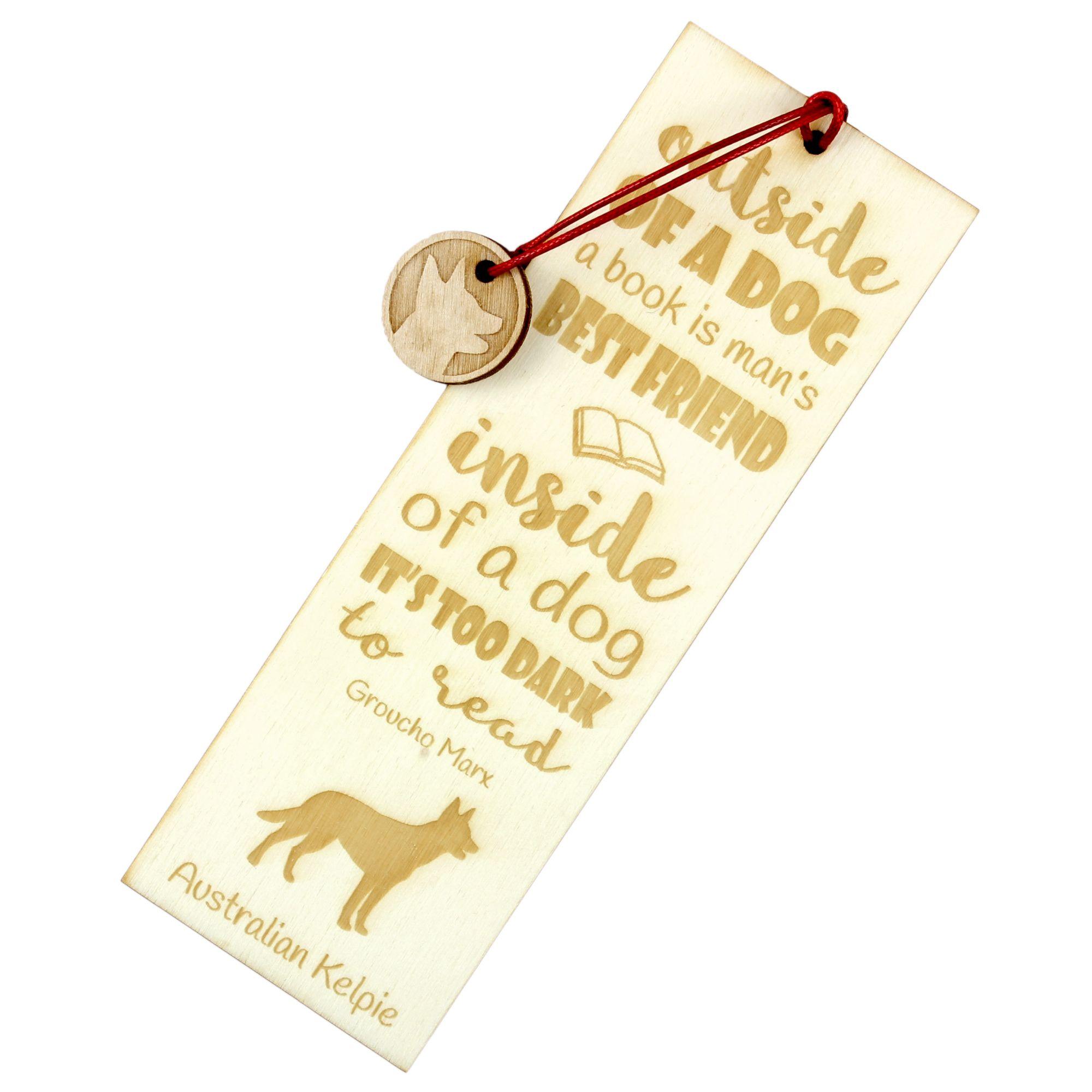 

Australian Kelpie, Barb, Farmer Dog - dog bookmark, personalized bookmark, gift for bookworm from Art-Dog brand