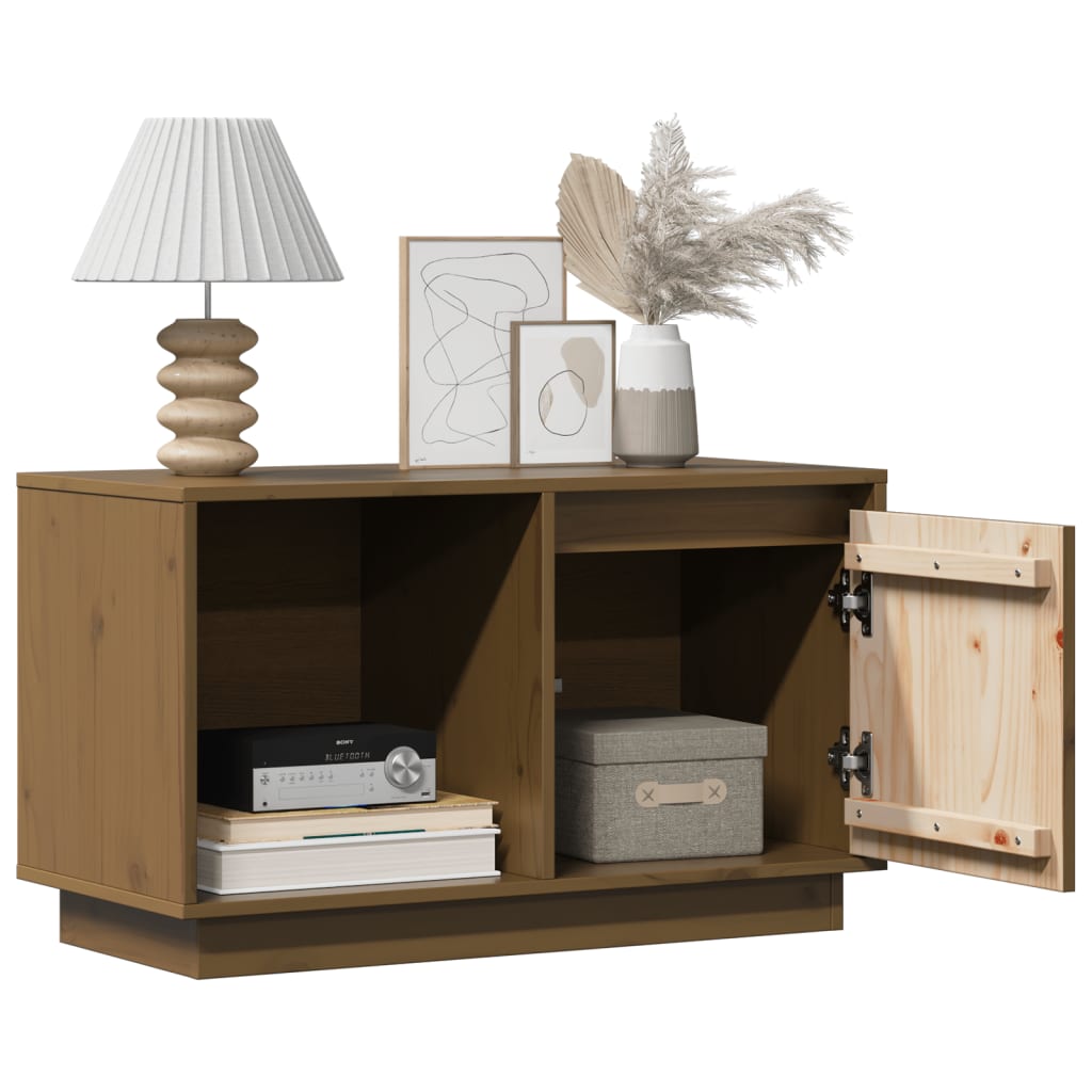 Vidaxl TV Cabinet, Honey Brown, 74X35X44 Cm, Solid Pine Wood