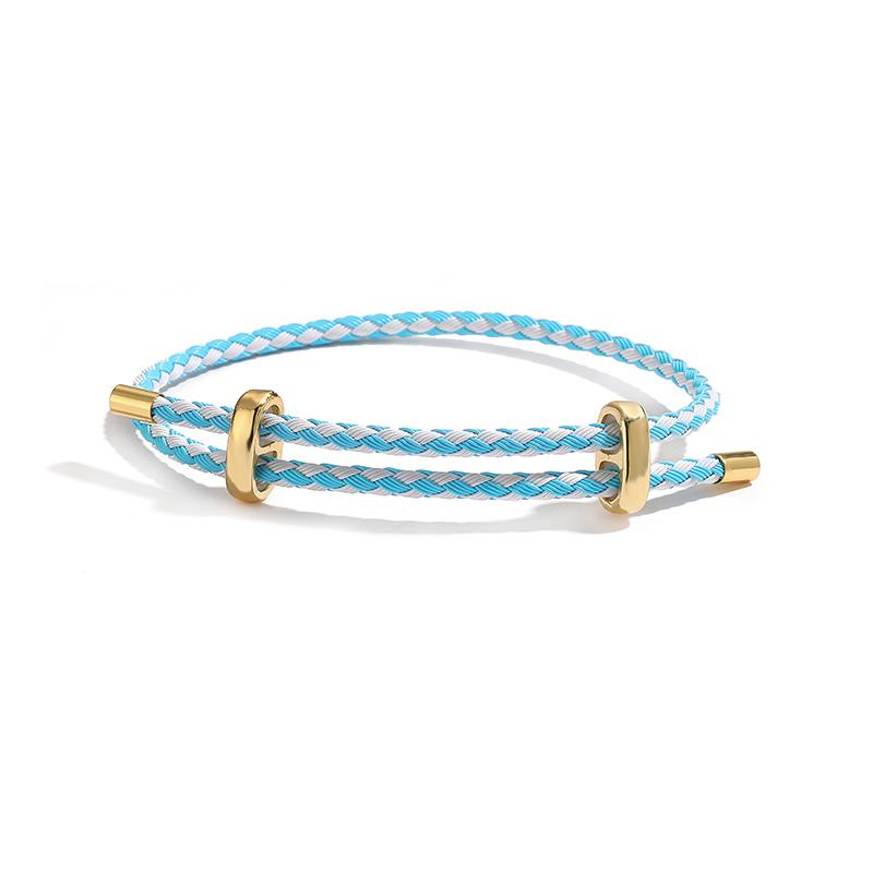 

HECHENG,Colourful Steel Wire Adjustable Retractable Bracelet Handmade Braided Rope Couple Bracelet Men Women Jewellery String Other