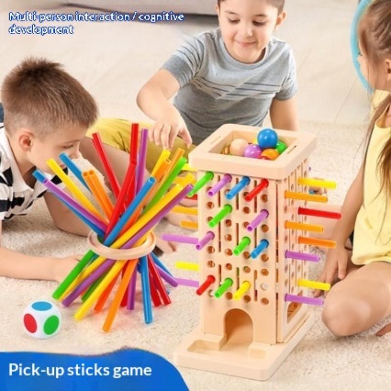 Parent Child Interactive Wooden Stick Children'S Two Person Battle Spatial Thinking Training Puzzle Toy 1 Set