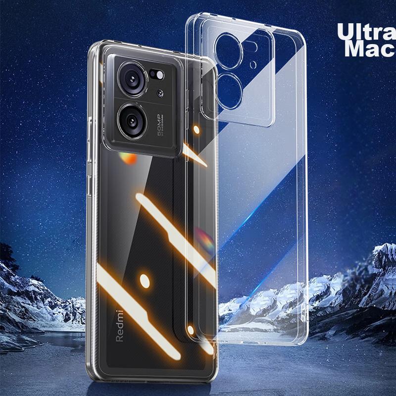 HotFire Phone Case for Xiaomi Redmi K60 Pro, Shockproof Silicone Upgraded Camera Lens Full Protection Frame - Transparent