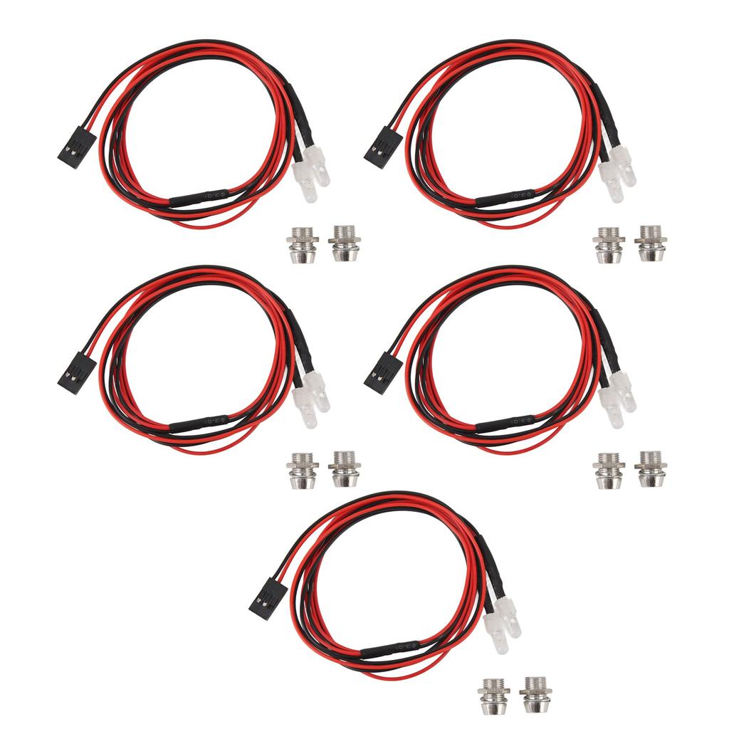 5 Stück RC Auto LED-Licht Universal Hohe Helligkeit Rotes Licht 5mm Lampenperlen 2 LED RC Licht-Kit für