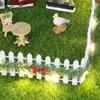 ChristmasElf Fairy Garden Miniature Wooden Fence Handmade LED Light String Vine Landscape Greenery Evergreen Prop