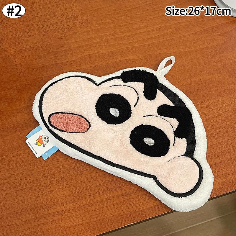 Crayon Shin Chan Absorbent Handkerchief Hanging Thickened Hand Towel Cute Anime Character Crayon Shin Chan Plush Hand Towel as picture