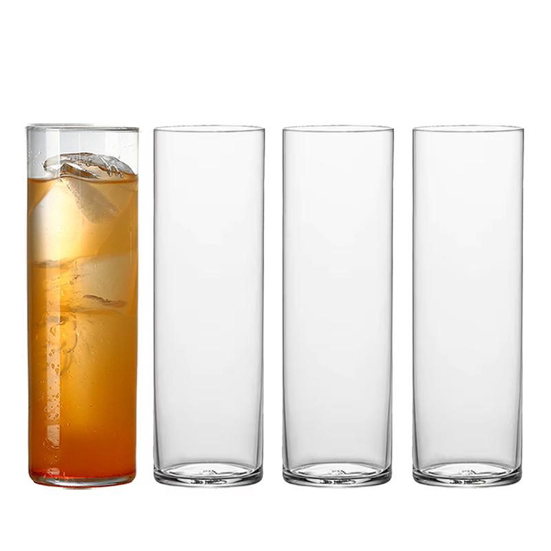 4PCS Extra Light Crystal Highball Glasses Barware Collins Tumbler for Water, Juice, Beer, and Cocktail Set of 4 360ml