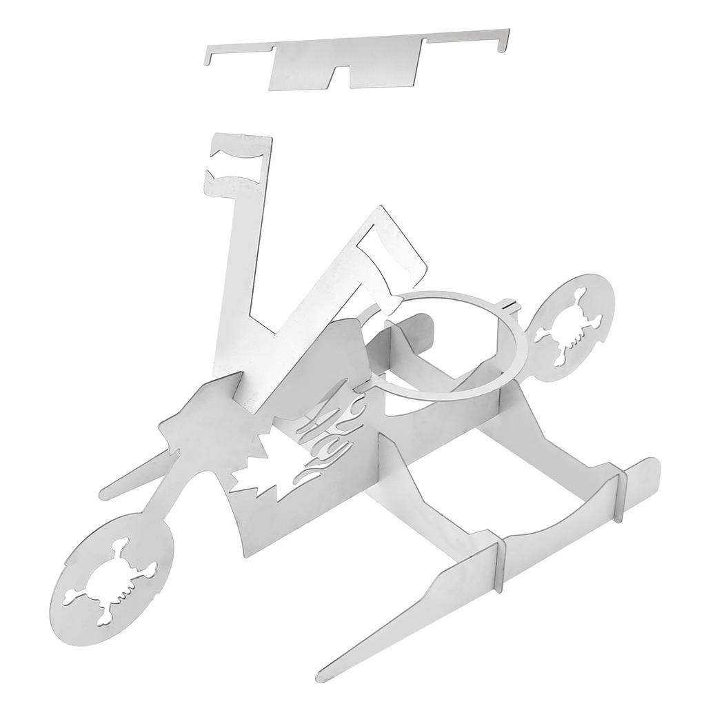 Stainless Steel Chicken Stand Removable Portable MotorcycleShape BBQ Roaster Stand for Party