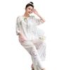 Women's pajamas new spring and summer ice silk comfortable and high-end new Chinese style loungewear set retro thin