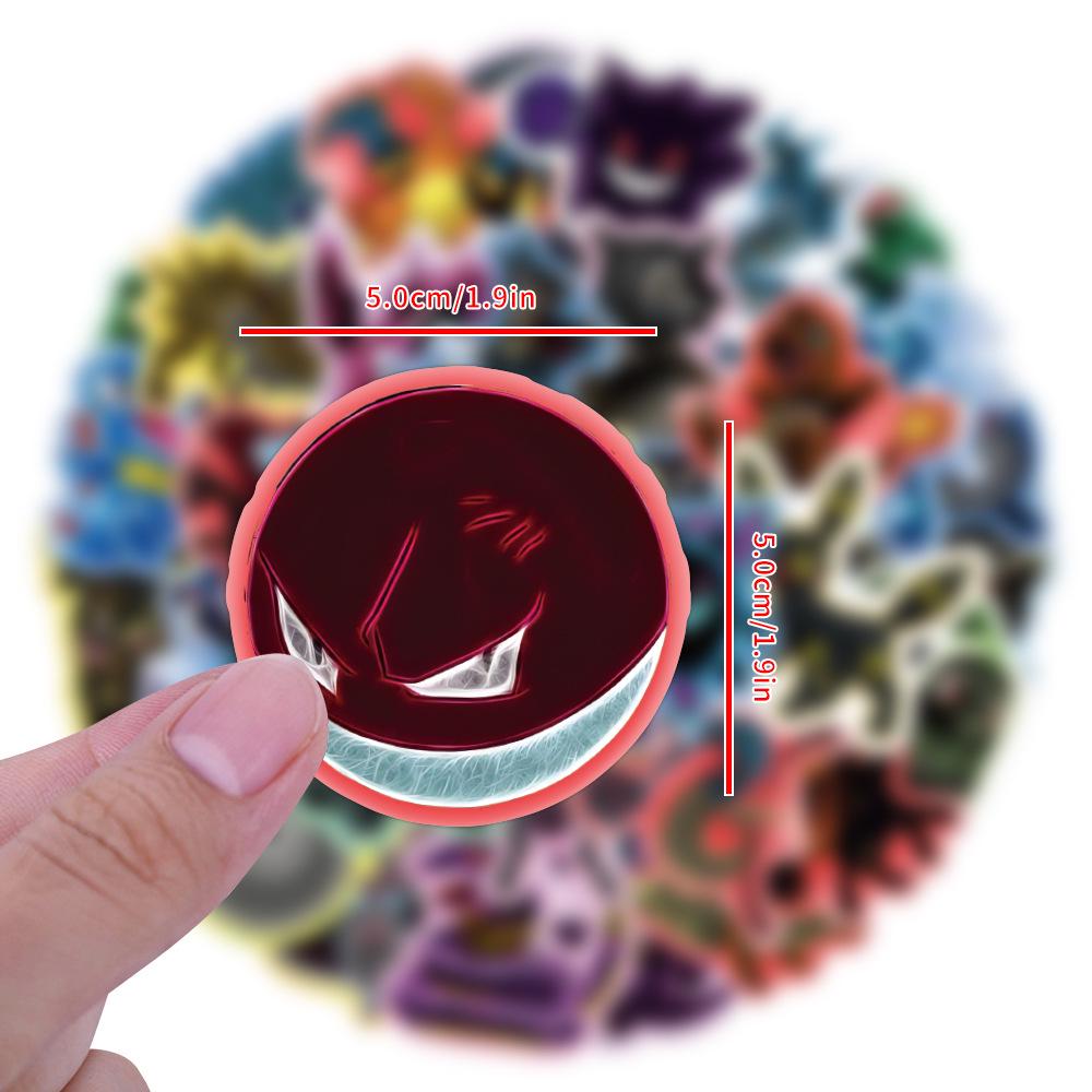 60 Neon Pokémon Graffiti Stickers: Waterproof DIY Stickers for Notebooks & Desks