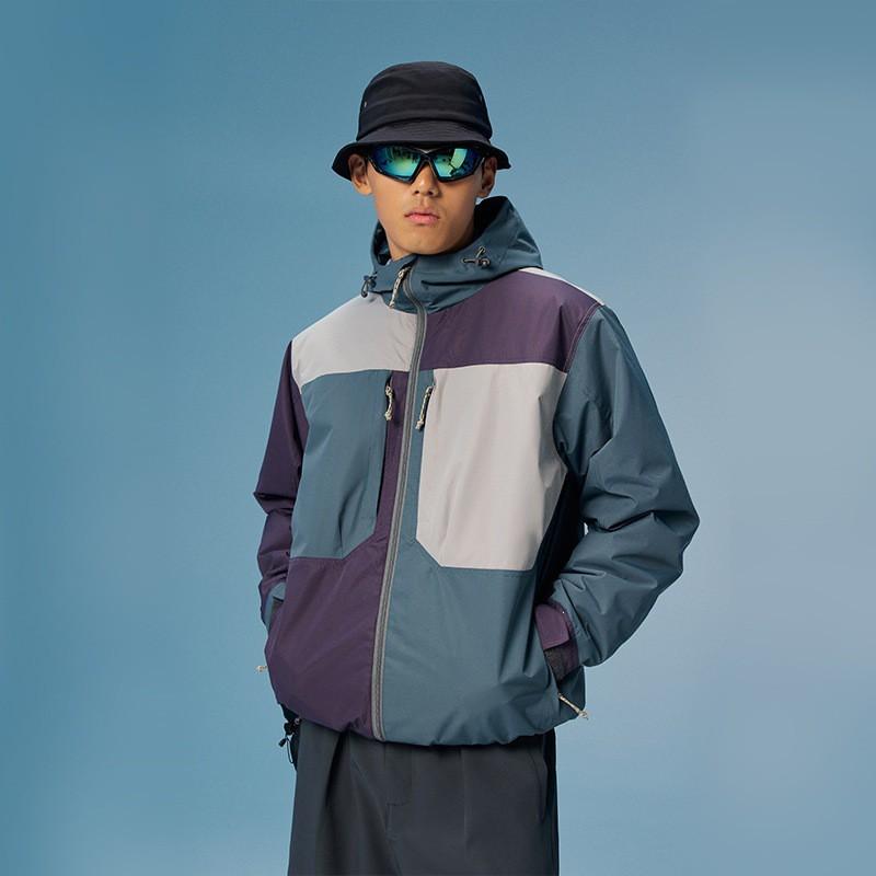 90 White Duck Down Outdoor Color Block Puffer Jacket Men Lightweight Casual Winter Coat