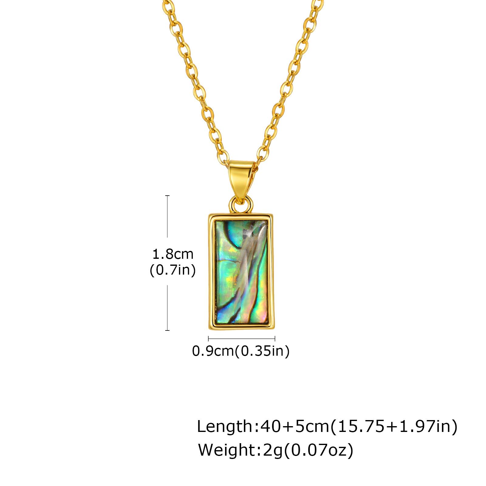 

Minimalist Square Shell Pendant Necklace for Women, Copper 14K Gold Plated Geometric Pendant, Elegant Aesthetic Jewelry Gift
