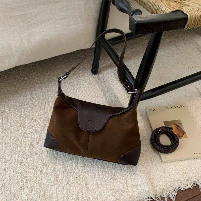 

Retro niche suede bag 2025 autumn new commuter women high value casual simple shoulder bag