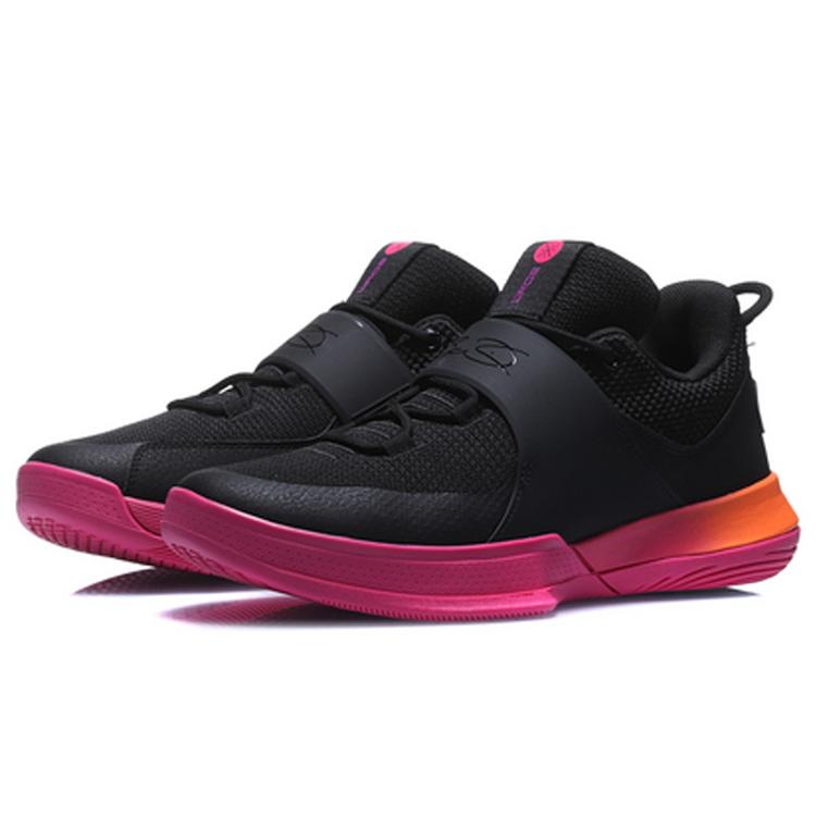 Li Ning Way Of Wade Trainingsdämpfung Rutschfest Leicht Niedrig geschnitten Performance Basketballschuhe Herren Schwarz Rot ABCP023-4