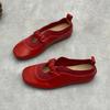 Johnature Handmade Genuine Leather Soft Soled Flats Round Toe Soft Cowhide Women's Slip-on Shoes
