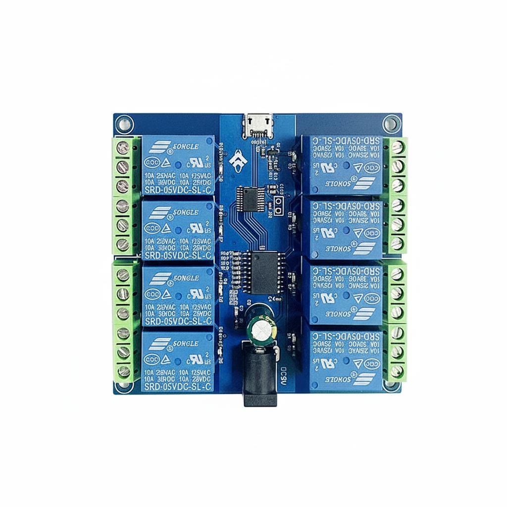 

LCUS HID Driver-Free USB Computer Smart Control Switch 8-Channel 5V Relay Module 10*10*2 білий