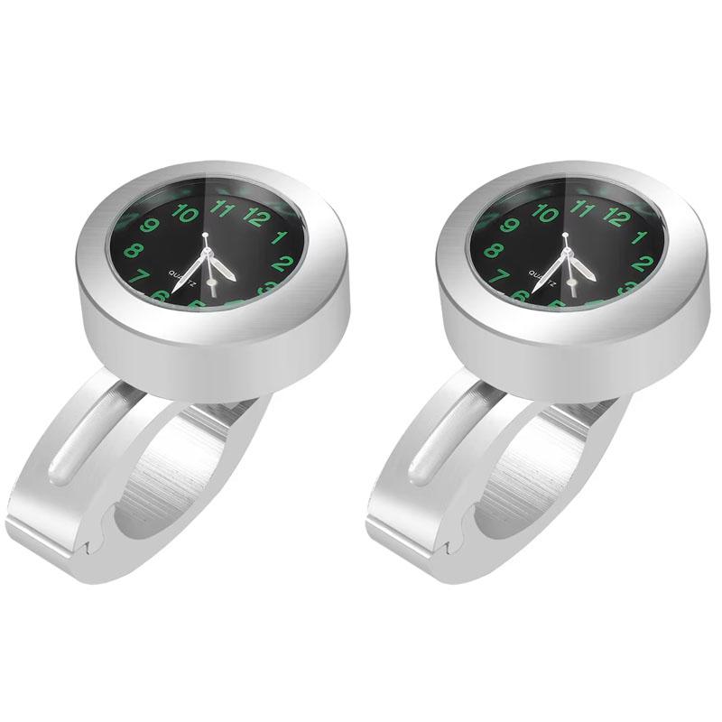 Orologio per Manubrio Moto Supporto per Orologio Moto in Alluminio Visione Notturna Impermeabile Antiurto Fibbia Orologio Luminoso per Scooter Bicicletta Moto