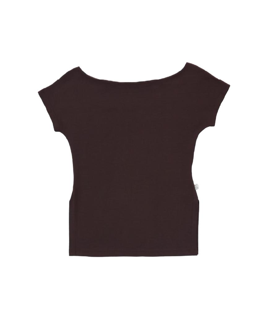 OCAK Melek_Okak Boat Neck Slim Top (Dark Brown)