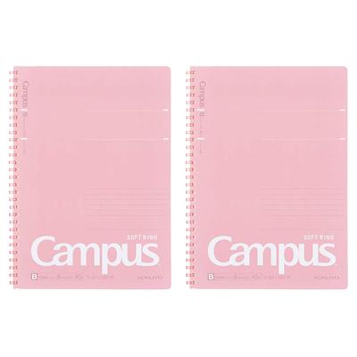 KOKUYO Campus Soft Ring Dot 40 B5 Set of 2 Notebook, Ruled, Sheets, Size, Pink, (SU-S111BT-PX2SET)